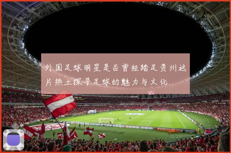 外国足球明星是否曾经踏足贵州这片热土探寻足球的魅力与文化