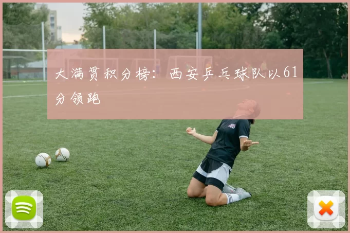 大满贯积分榜：西安乒乓球队以61分领跑